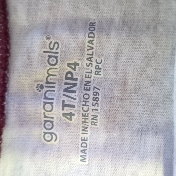 🍁2/$7🍁GARANIMALS Grey and Maroon Bear Long Sleeve Shirt - Picture 2 of 2